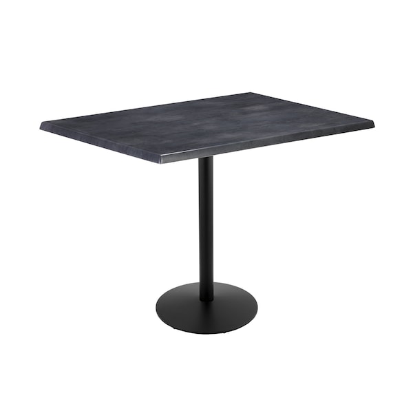 Holland Bar Stool Co 42" Tall OD214 Black Table Base 22" Diameter Foot 30" x 48" Black Steel Top by the HollBar Stool Co. OD214-2242BWOD3048BlkStl - main